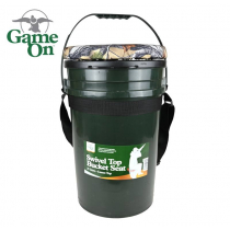 Game On Waterproof Bucket Storage with Swiveling Seat 25L