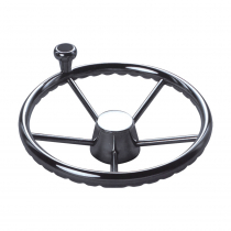 BLA Steering Wheel with Knob Stainless Steel 5 Spoke 393mm