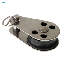 Stainless Steel Single Block with Single Black Nylon Sheave - Pin