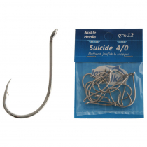 Jarvis Walker Nickel Suicide Hooks 4/0 Qty 12