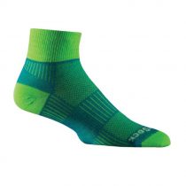 Wrightsock Coolmesh II Quarter Socks Blue/Green