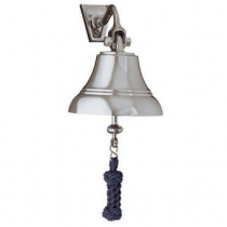 Weems & Plath 4in Nickel Bell with Navy Blue Lanyard