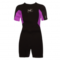 Crystal Neoprene Girls Spring Suit Wetsuit 2mm Purple Black Size 8