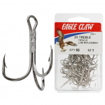Eagle Claw 375F Treble Hooks No.1 Qty 50