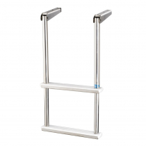 Manta Telescopic 2-Step Boarding Ladder with White Treads