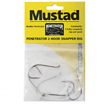 Mustad Penetrator 2-Hook Snapper Strayline Rigs Qty 3