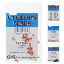 Cyclops Brass Beads for Fly Tying 3.2mm Qty 24