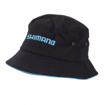 Shimano Bucket Hat Black with Blue Trim