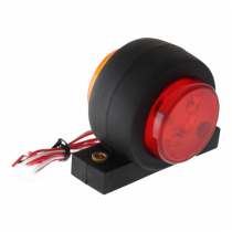 Trojan Multi Volt LED Marker Light Red/Amber Rubber Mount 69x75mm