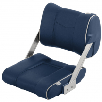 V-Quipment Ferry Helm Seat with Adjustable Backrest Dark Blue with White Seams