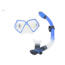 Aropec Silicone Adult Dive Mask and Snorkel Set Blue