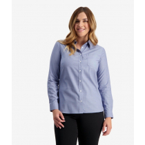 Swanndri Avondale Long Sleeve Cotton Womens Shirt Blue Houndstooth