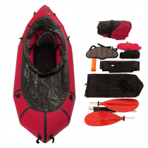 Adventure-XP Packraft Inflatable Kayak with Spray Deck 235cm Red - Missing Seat, see photos