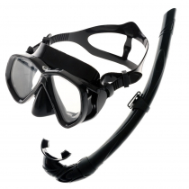 Sea Harvester Silicone Freedive Mask and Snorkel Set Black