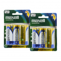 Maxell D Alkaline Battery 4-Pack