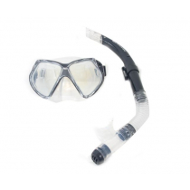 Aropec Adult Silicone Dive Mask and Snorkel Set Black