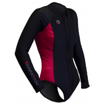 Sharkskin Womens Chillproof Longs Sleeve Ladies Step-In Black/Red