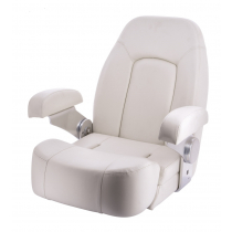 V-Quipment Seaman Helm Seat with Flip-Up Squab Pure White