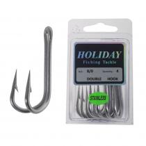 Holiday Stainless Steel Double Hook 8/0 Qty 4