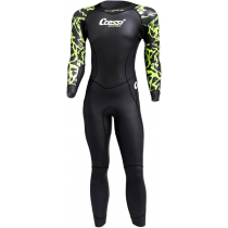 Cressi Kuwae Mens Swimming Wetsuit 2mm Black/Green