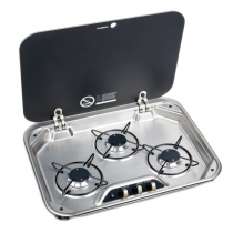 Dometic 3 Burner Gas Stove with Glass Lid