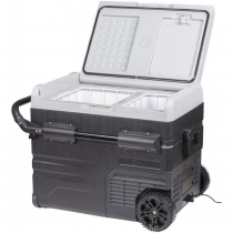 Rovin Dual Zone Portable Fridge/Freezer with Wheels 45L 12V DC 230V AC Solar Ready - Used Once, some internal delamination inside. 