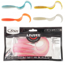 Catch Black Label Livies Curly Tail Soft Bait 6in Qty 4