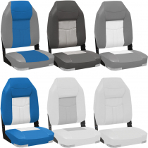 Oceansouth High Back Deluxe Fold Down Boat Seat - Upholstered
