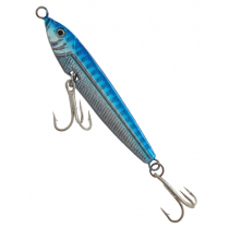 Blue Silver Micro Jig with Twin Treble Hooks 40g
