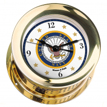 Weems & Plath U.S. Navy Atlantis Quartz Ships Bell Clock #7 Emblem