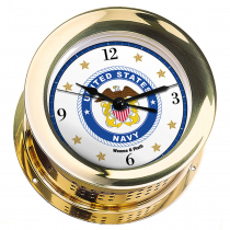 Weems & Plath U.S. Navy Atlantis Quartz Ships Bell Clock #8 Emblem