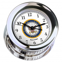 Weems & Plath U.S. Navy Chrome Plated Atlantis Quartz Clock #7 Emblem
