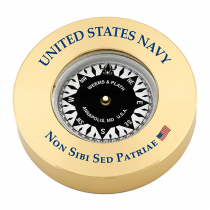 Weems & Plath U.S. Navy Brass Compass Chart Weight - Non Sibi Sed Patriae