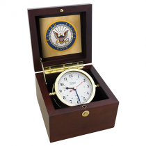 Weems & Plath U.S. Navy Square Box Alarm Clock #7 Emblem