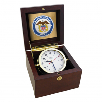 Weems & Plath U.S. Navy Square Box Alarm Clock #8 Emblem