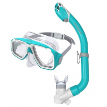 Pro-Dive Easy Vision Kids Dive Mask and Snorkel Set with Safety Whistle Turquoise