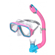 Pro-Dive Easy Vision Kids Dive Mask and Snorkel Set with Safety Whistle Pink