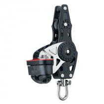 Harken Fiddle Carbo Air Swivel Block with Becket and Clam Cleat 40mm