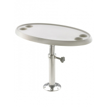 V-Quipment Adjustable Height Oval Table with Removable Pedestal and Base Plate 50-70cm