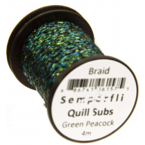 Semperfli Peacock Quill Subs Flat Braid 1.5mm Green Peacock
