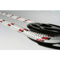 Donaghys High Performance Superbraid Yacht Braid 10mm x 1m White/Red Fleck with Black Tracer