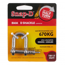 Snap-D 304 Stainless Steel D-Shackle 8mm 670kg