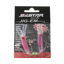 Silstar Jig-em Squid Flasher Rig 7cm Pink/Blue