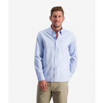 Swanndri Barrington Mens Long Sleeve Cotton Shirt Self Stripe Blue