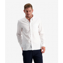 Swanndri Barrington Mens Long Sleeve Cotton Shirt Self Stripe White