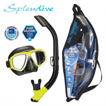 TUSA Sport Splendive Adult Combo Mask and Snorkel Set Black/Flash Yellow