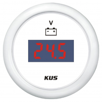 KUS Digital Voltmeter Gauge White
