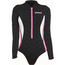 Cressi Termico Long Sleeve Womens Swimsuit 2mm Black/Pink/White