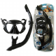 Mares Wahoo Adult Dive Mask and Snorkel Set Black