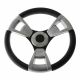 Gussi Italia Model 13 Three Spoke Aluminium Steering Wheel Black Alloy - Scuffed